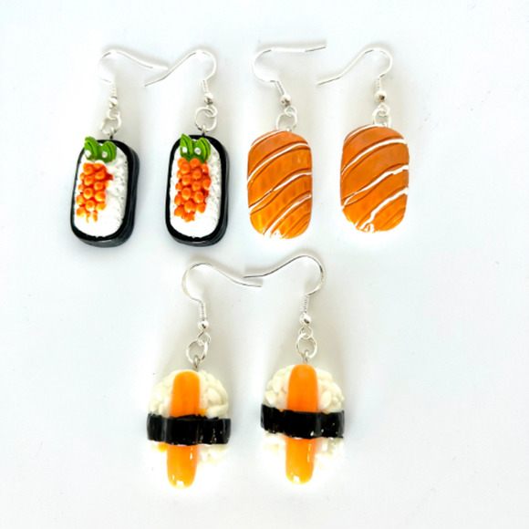 Sushi Earrings - Sashimi Earrings - Japanese Earrings - Asian Earrings - Picture 1 of 10